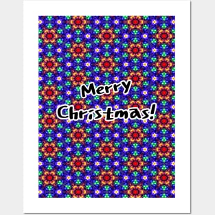 Sparkling Christmas tree pattern. Posters and Art